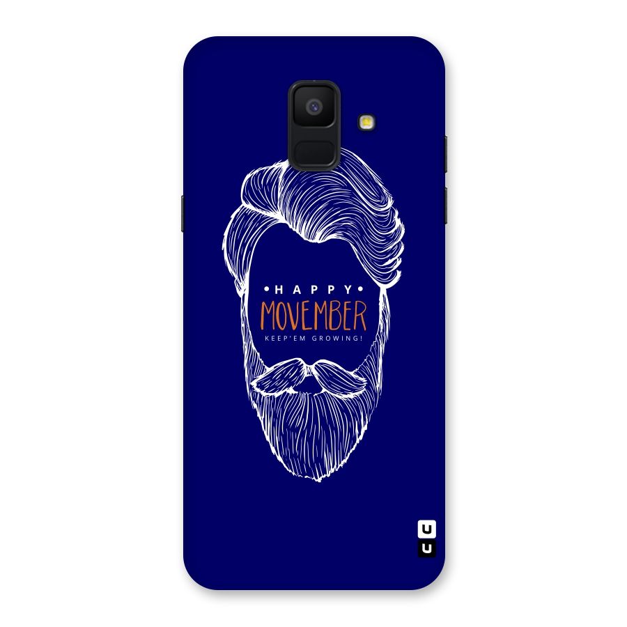 Happy Movember Blue Back Case for Galaxy A6 (2018)