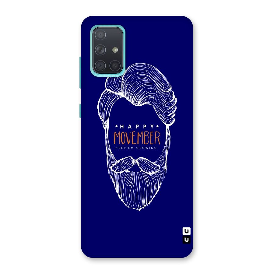 Happy Movember Blue Back Case for Galaxy A71