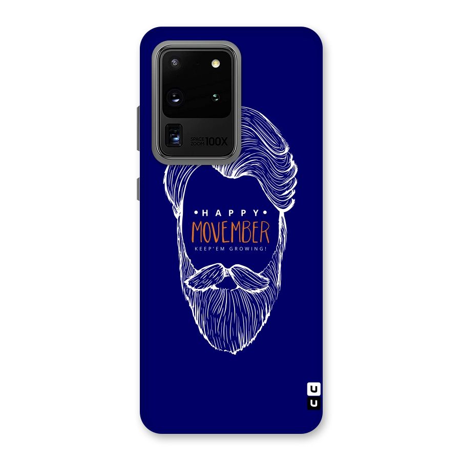 Happy Movember Blue Back Case for Galaxy S20 Ultra