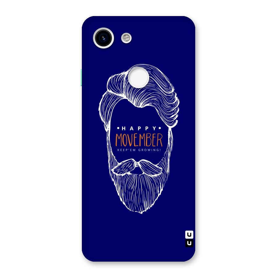 Happy Movember Blue Back Case for Google Pixel 3