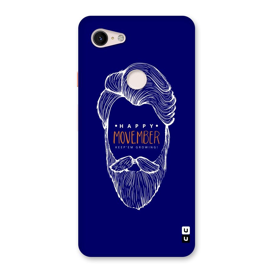 Happy Movember Blue Back Case for Google Pixel 3 XL