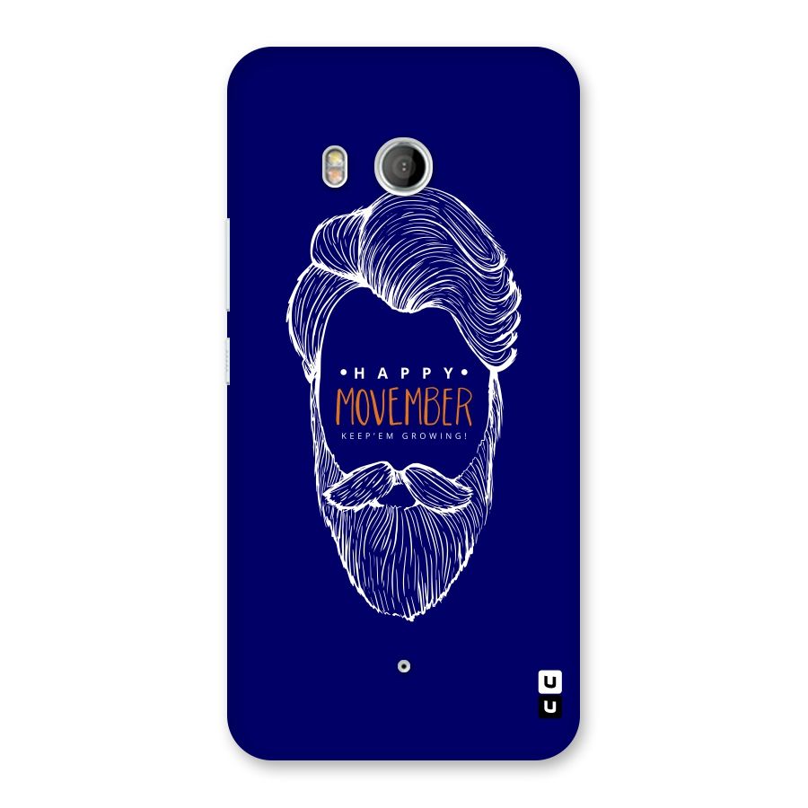 Happy Movember Blue Back Case for HTC U11