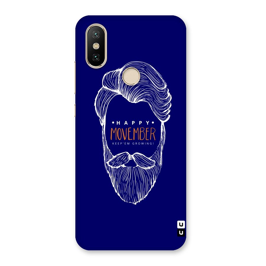 Happy Movember Blue Back Case for Mi A2