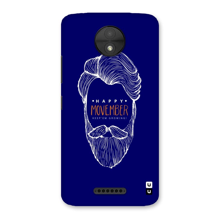 Happy Movember Blue Back Case for Moto C