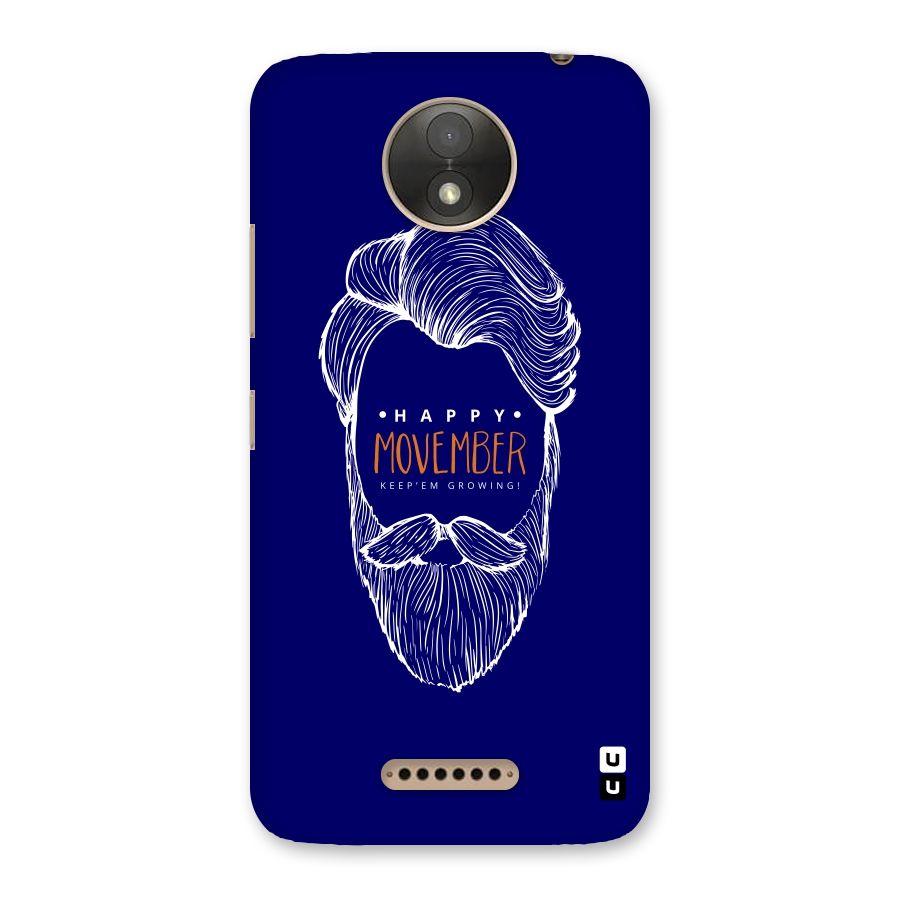 Happy Movember Blue Back Case for Moto C Plus