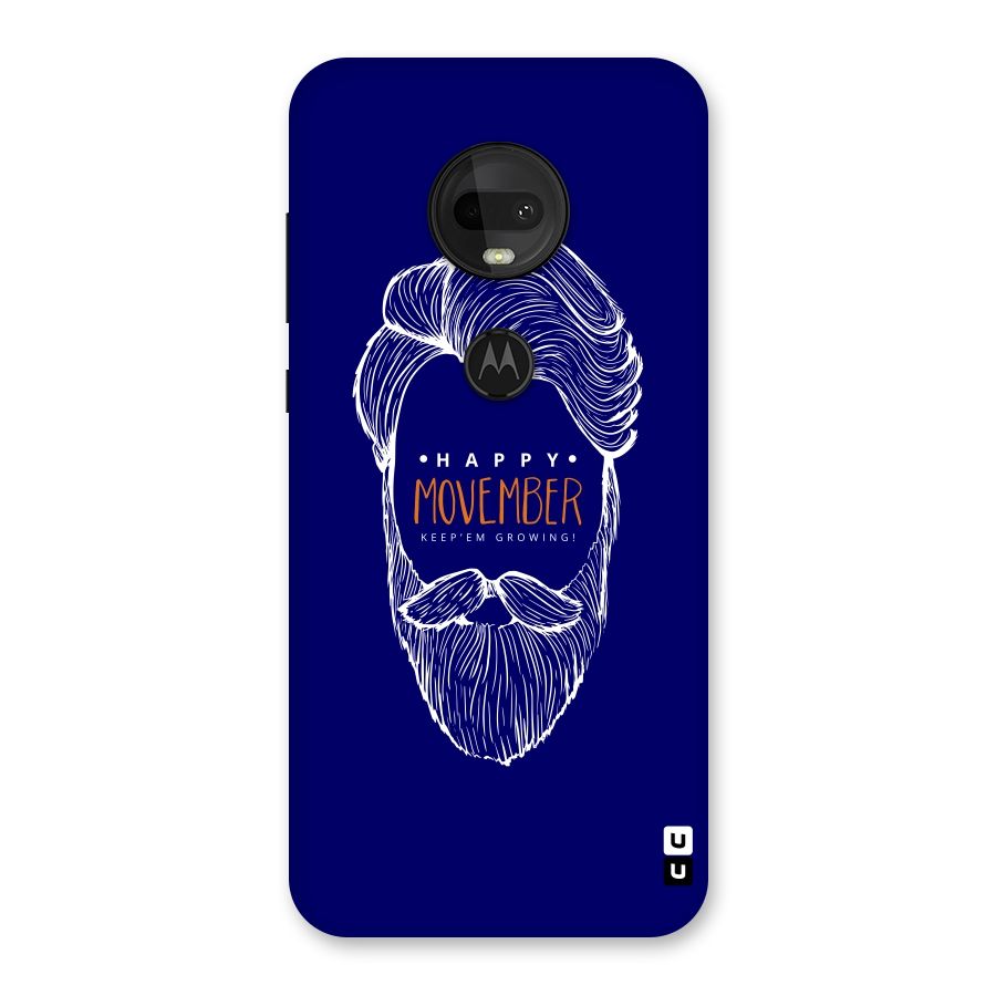 Happy Movember Blue Back Case for Moto G7