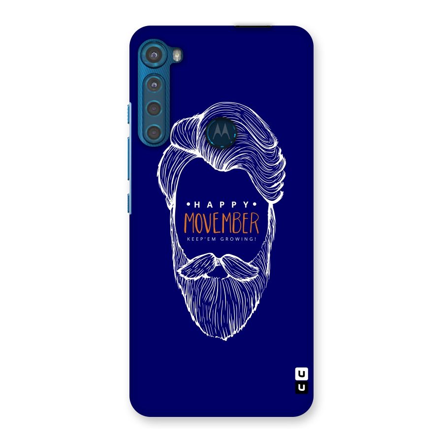 Happy Movember Blue Back Case for Motorola One Fusion Plus
