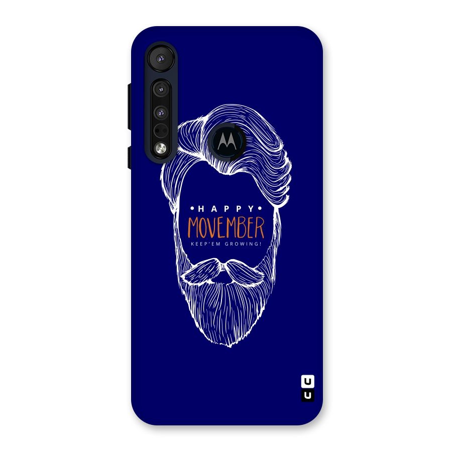 Happy Movember Blue Back Case for Motorola One Macro