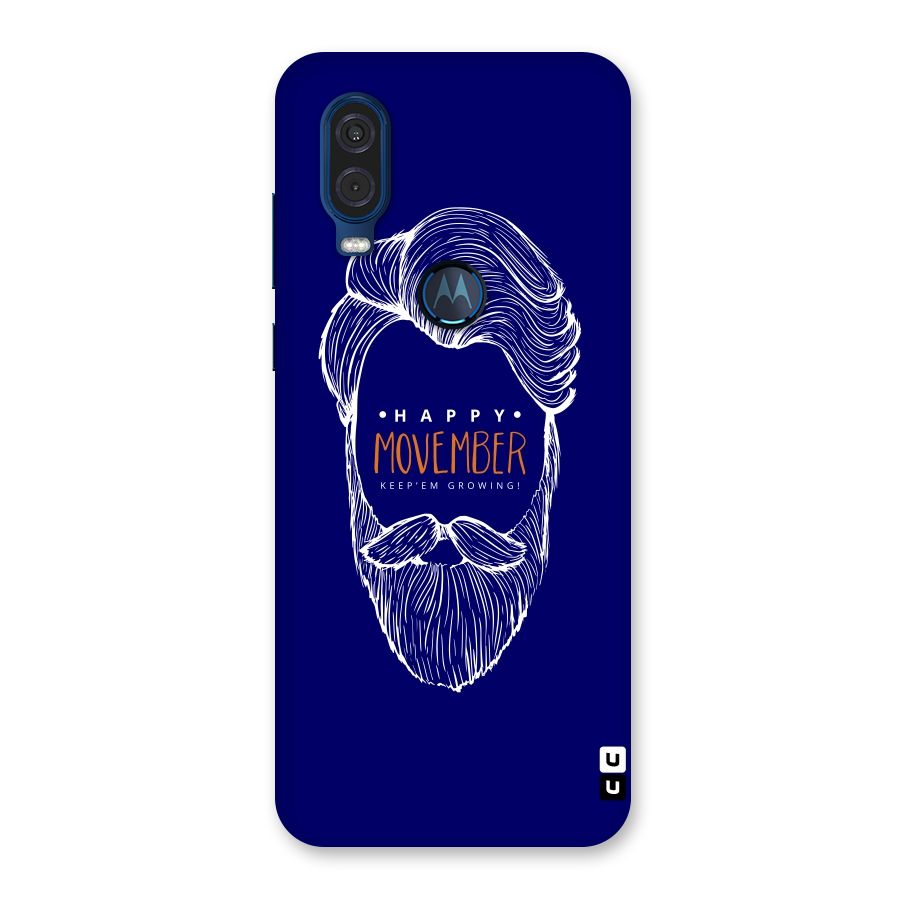 Happy Movember Blue Back Case for Motorola One Vision