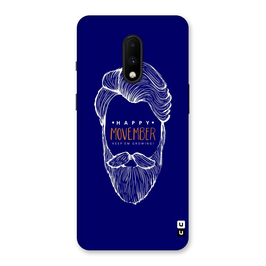 Happy Movember Blue Back Case for OnePlus 7