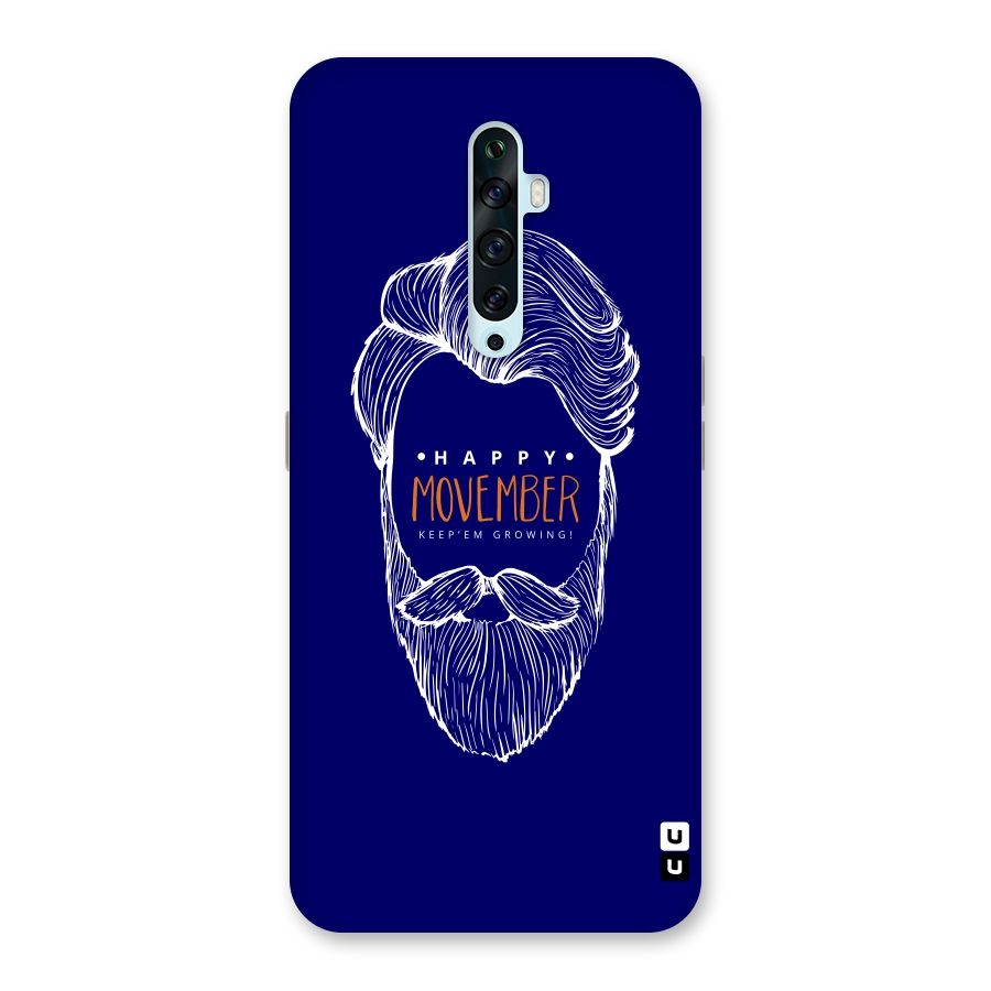 Happy Movember Blue Back Case for Oppo Reno2 F