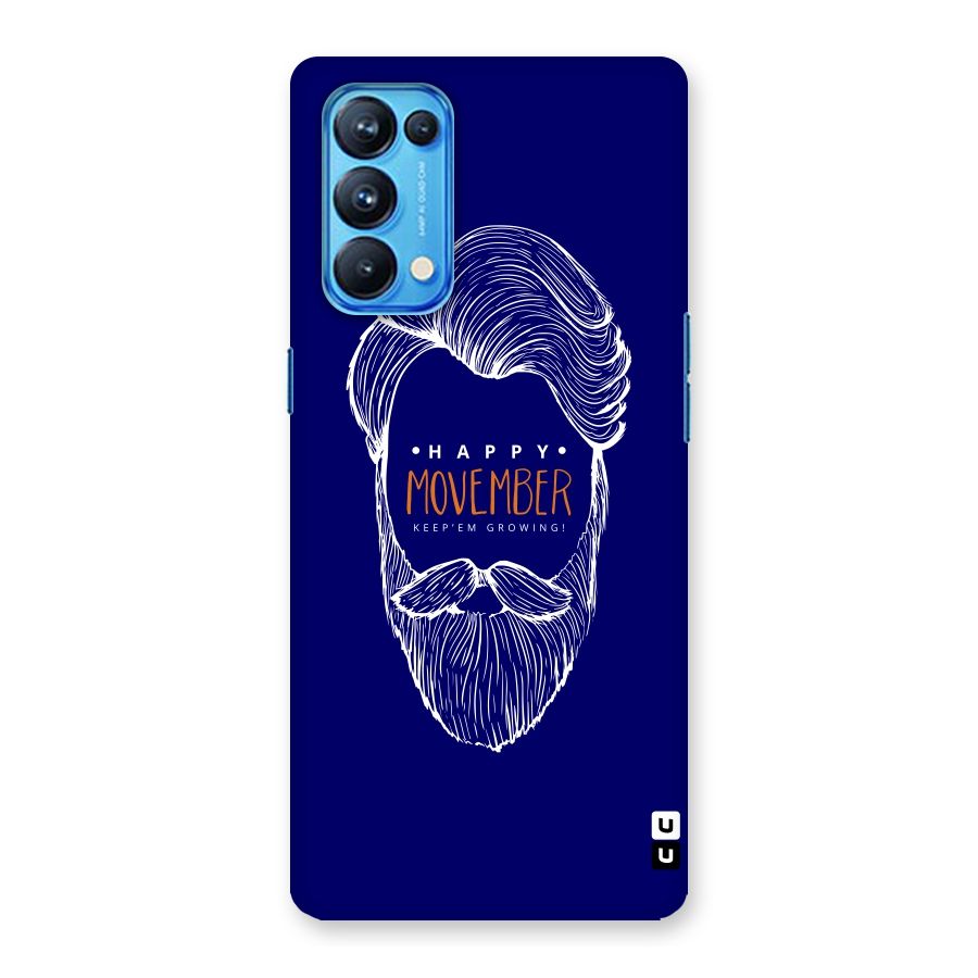 Happy Movember Blue Back Case for Oppo Reno5 Pro 5G