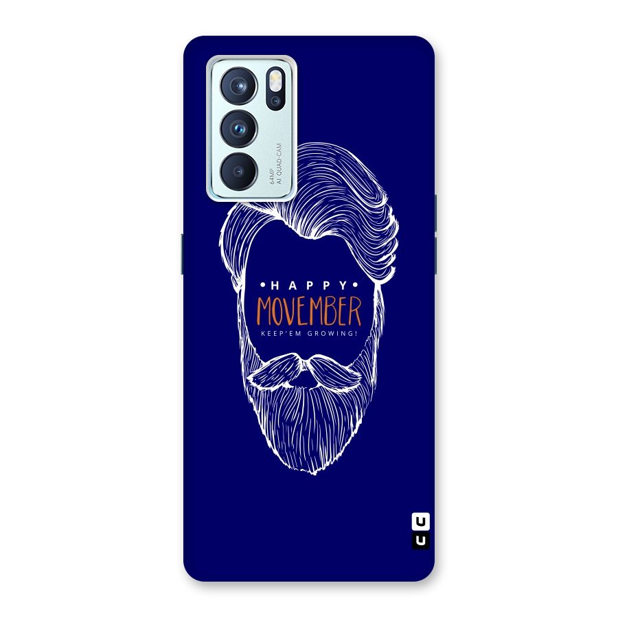 Happy Movember Blue Back Case for Oppo Reno6 Pro 5G