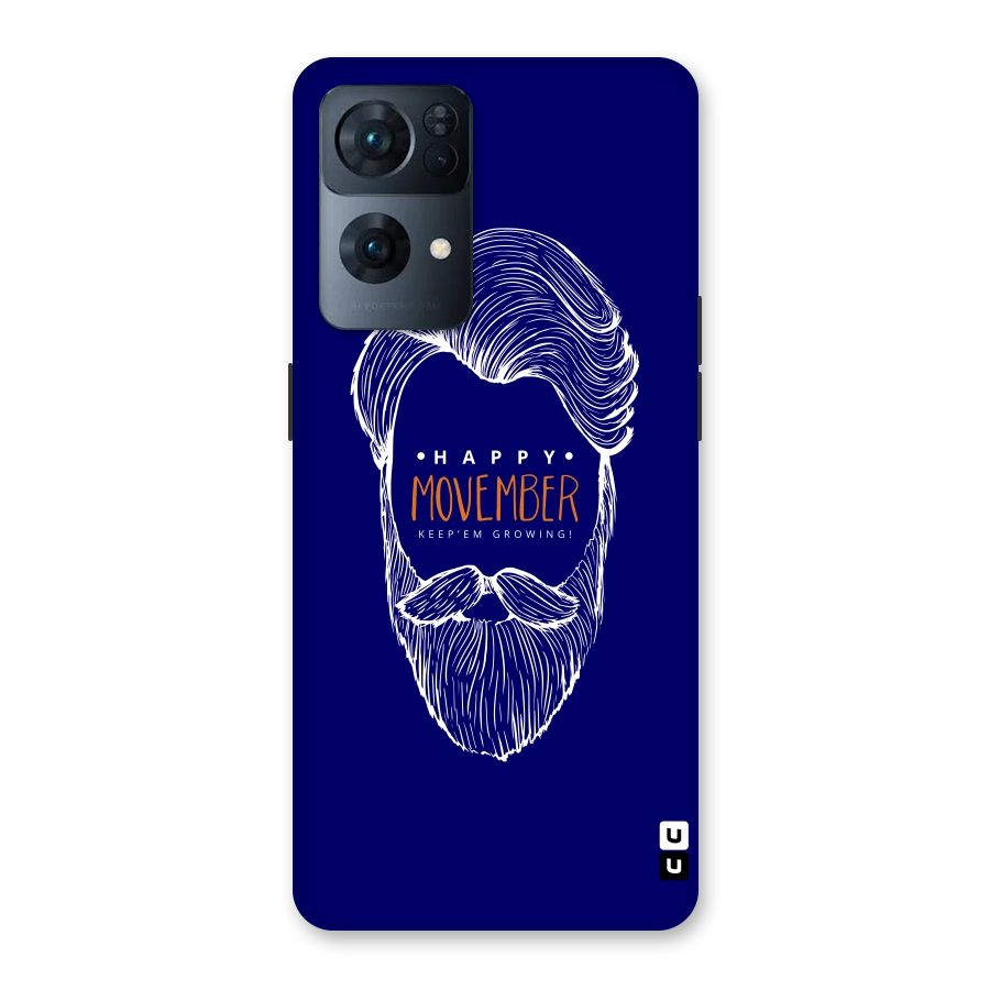 Happy Movember Blue Back Case for Oppo Reno7 Pro 5G