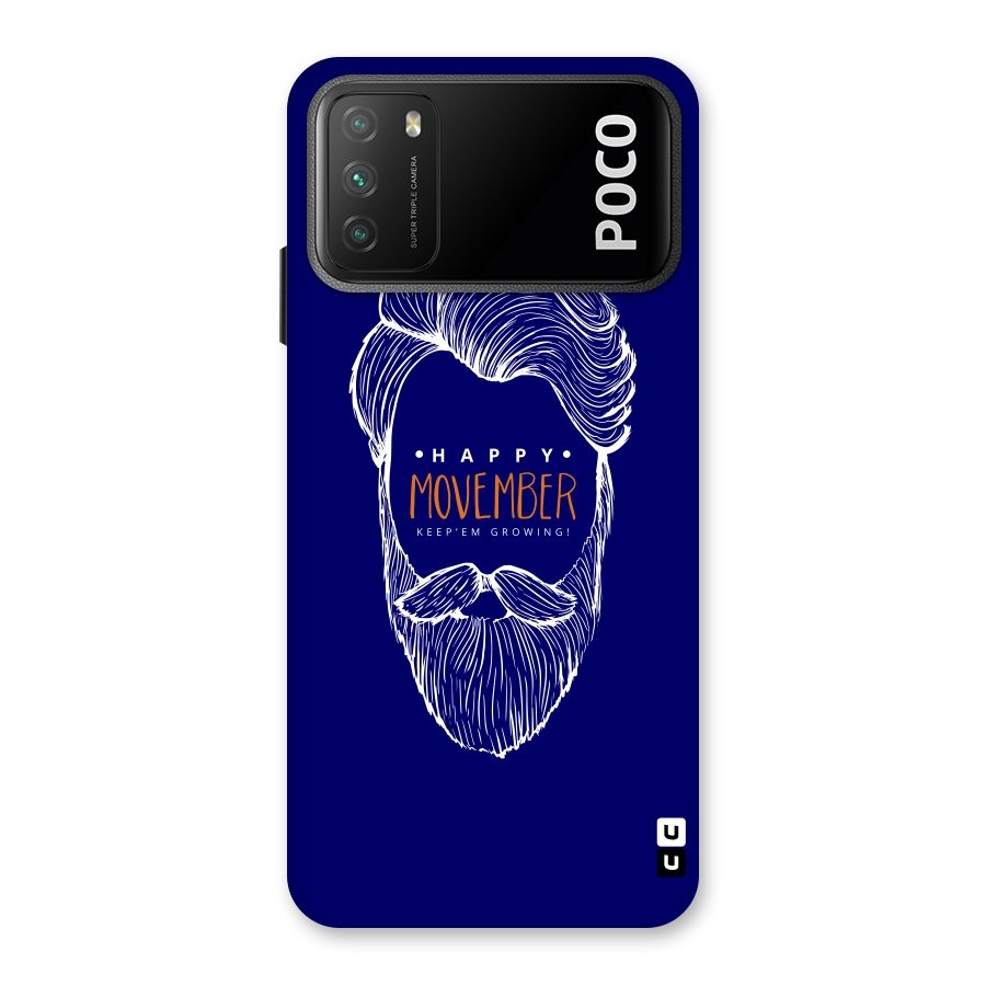 Happy Movember Blue Back Case for Poco M3