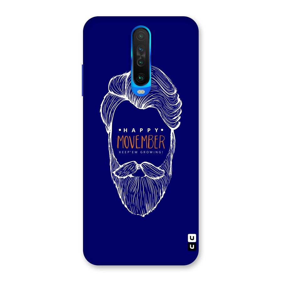 Happy Movember Blue Back Case for Poco X2