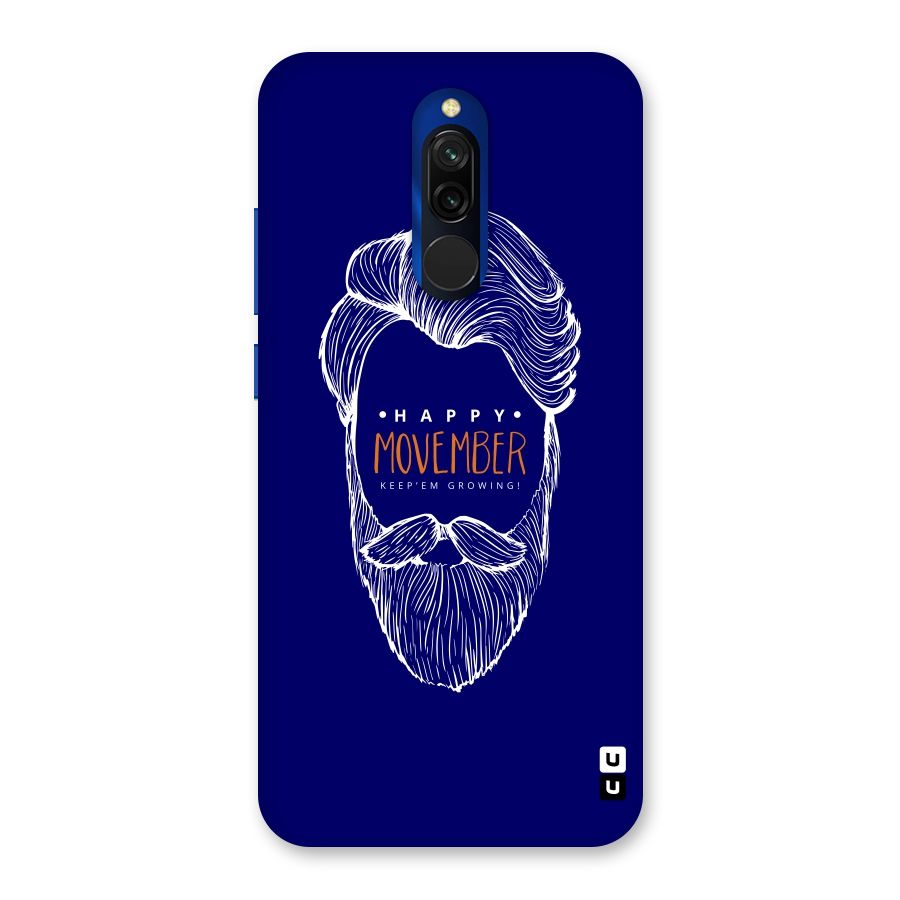Happy Movember Blue Back Case for Redmi 8