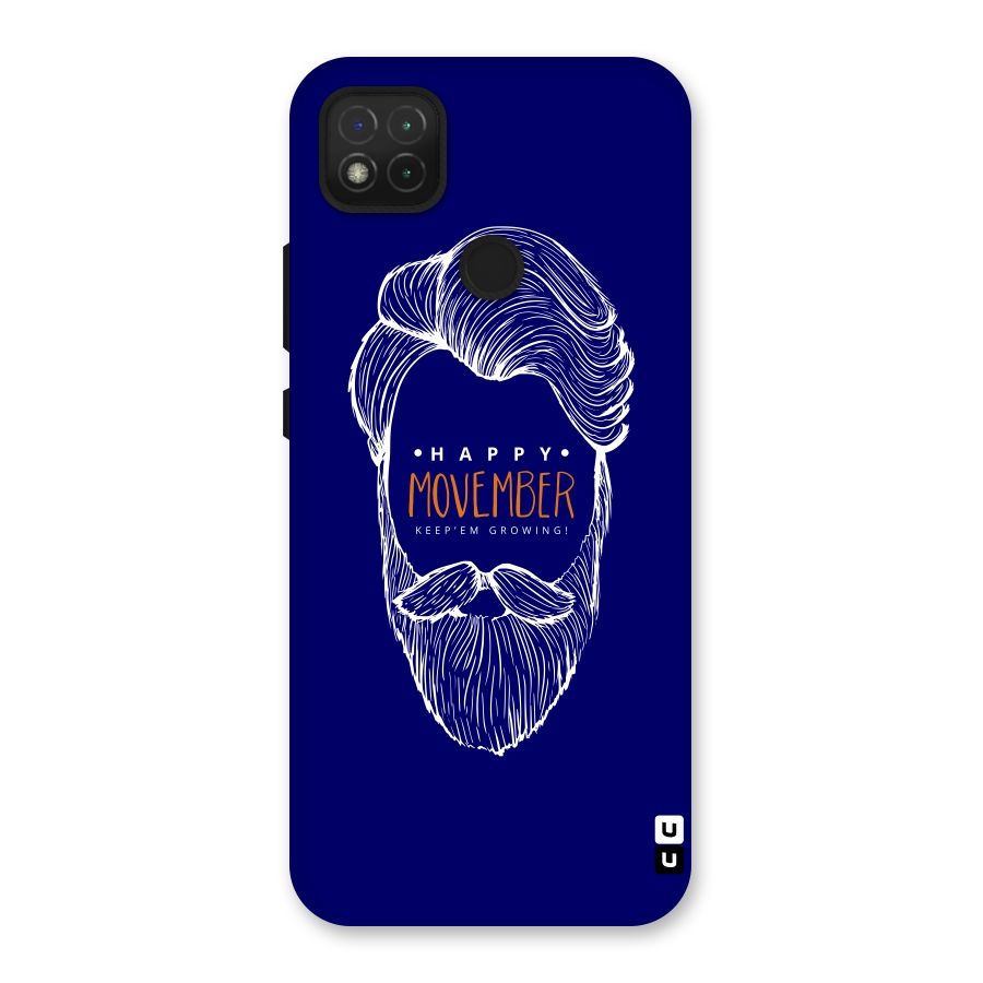 Happy Movember Blue Back Case for Redmi 9