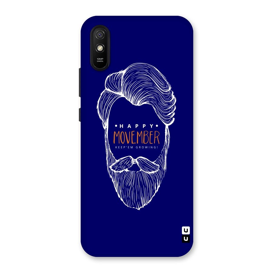 Happy Movember Blue Back Case for Redmi 9A
