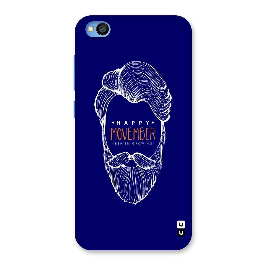 Happy Movember Blue Back Case for Redmi Go
