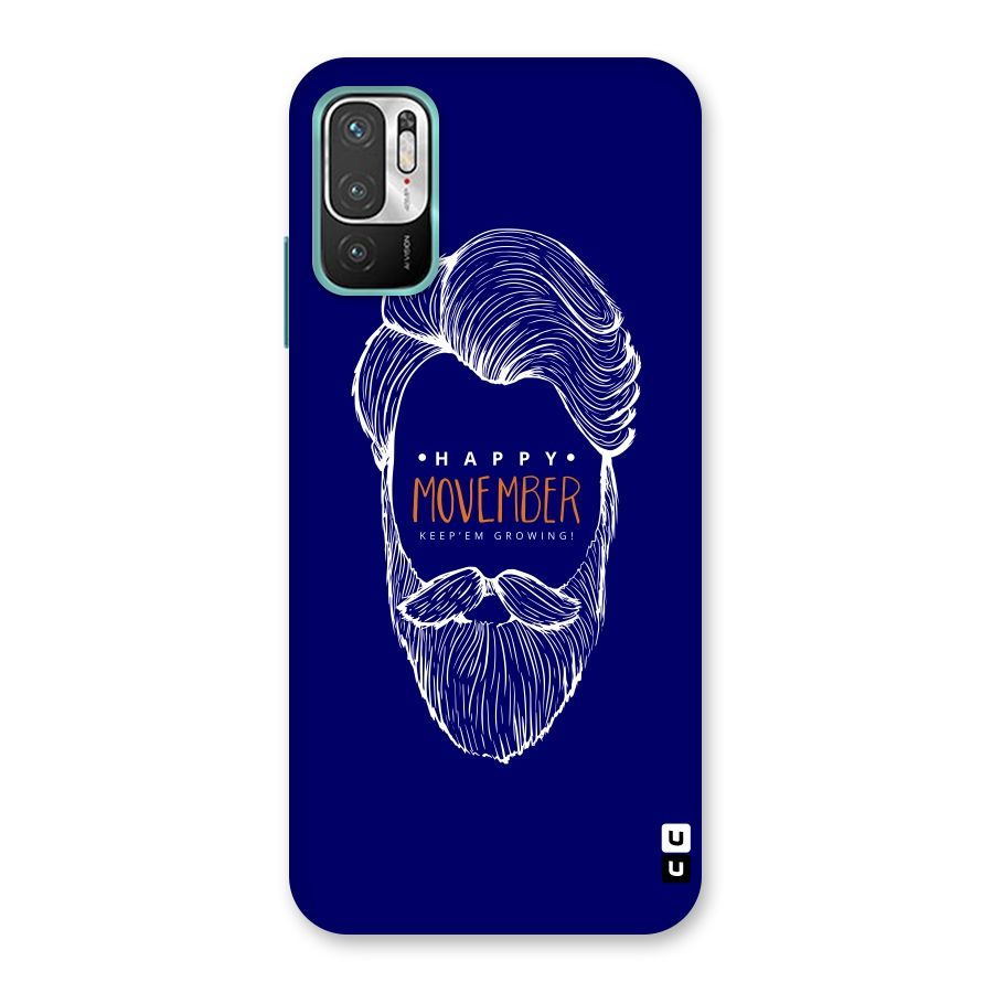 Happy Movember Blue Back Case for Redmi Note 10T 5G