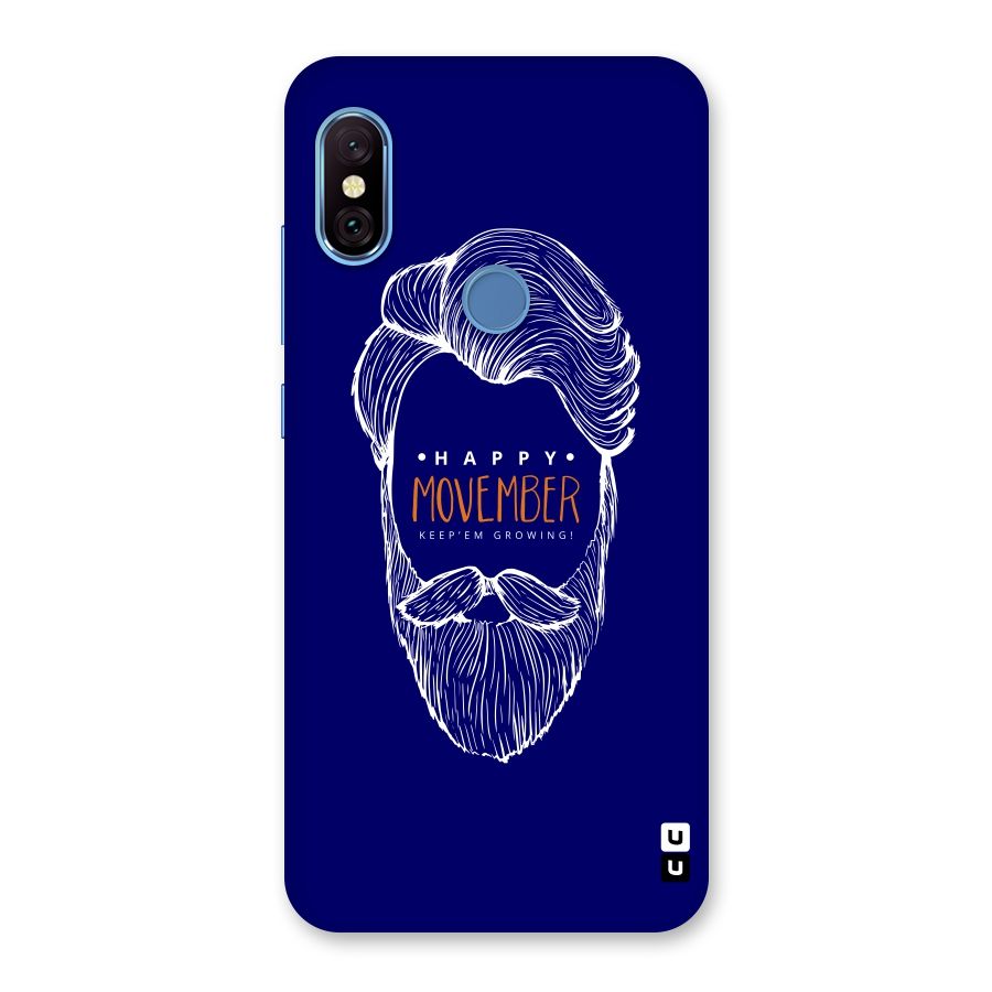 Happy Movember Blue Back Case for Redmi Note 6 Pro