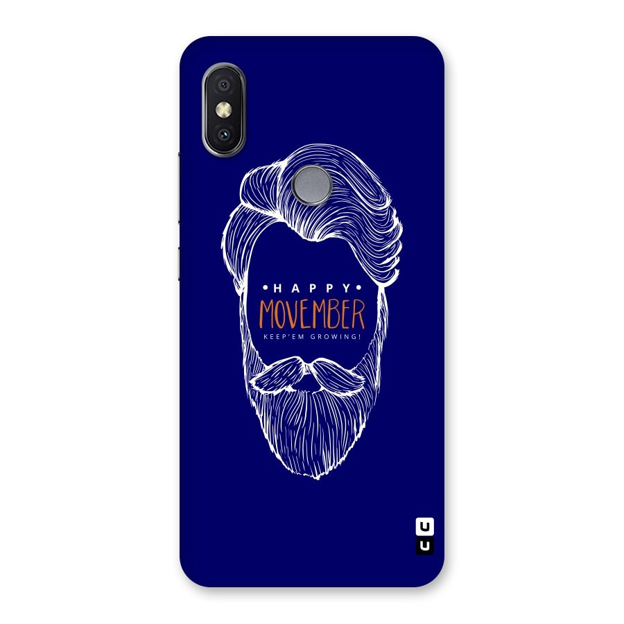 Happy Movember Blue Back Case for Redmi Y2