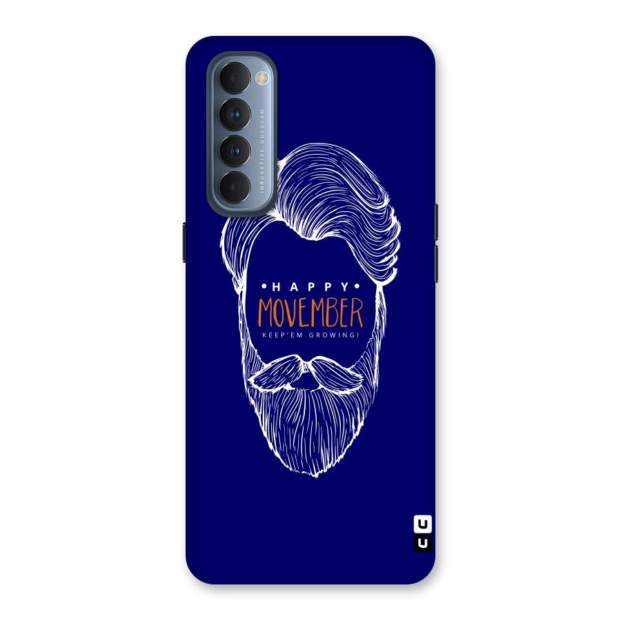 Happy Movember Blue Back Case for Reno4 Pro
