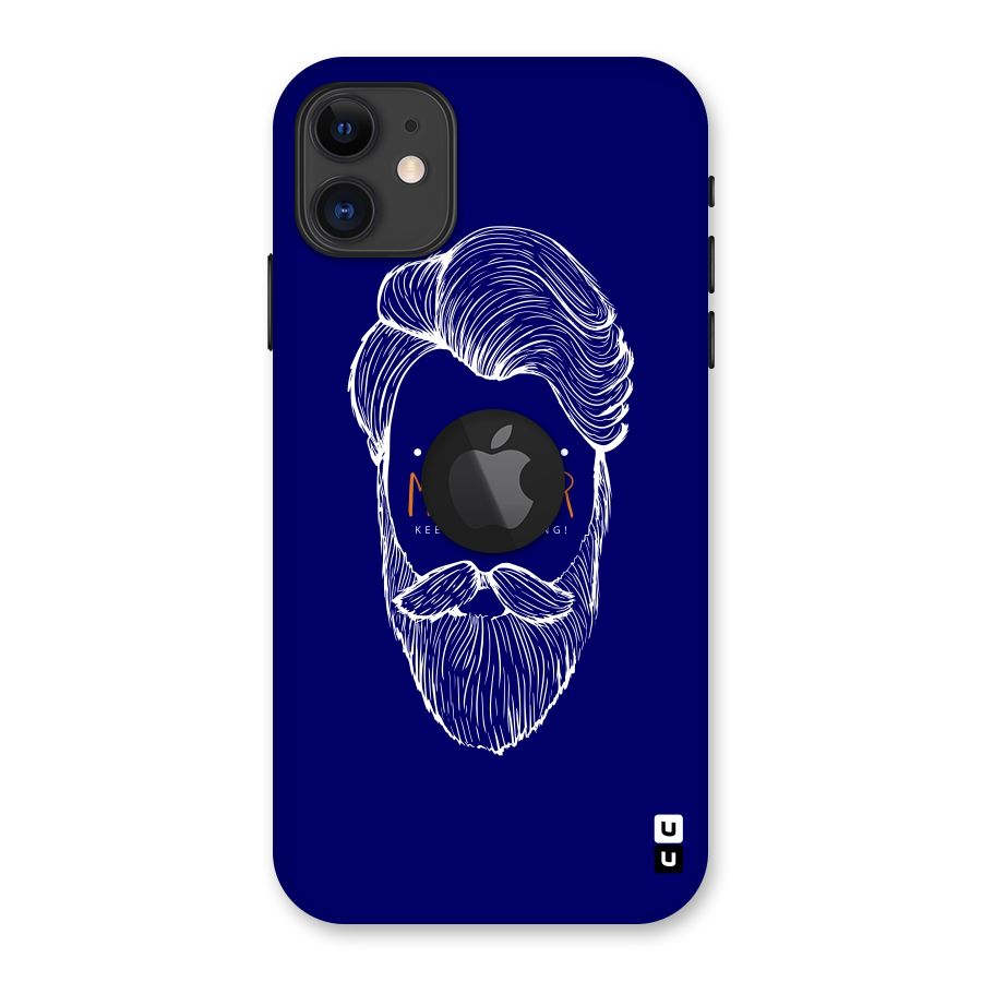 Happy Movember Blue Back Case for iPhone 11 Logo Cut