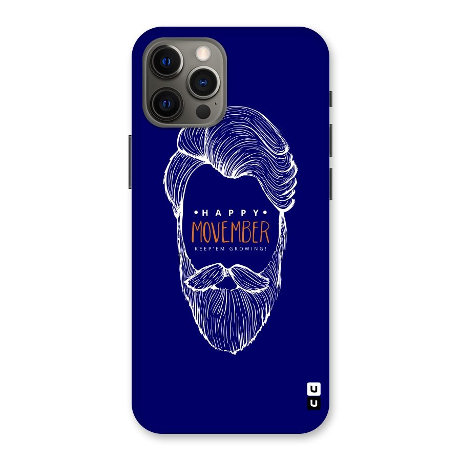 Happy Movember Blue Back Case for iPhone 12 Pro Max