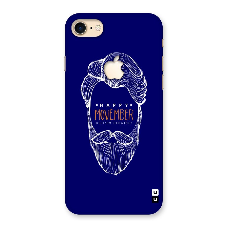 Happy Movember Blue Back Case for iPhone 7 Apple Cut
