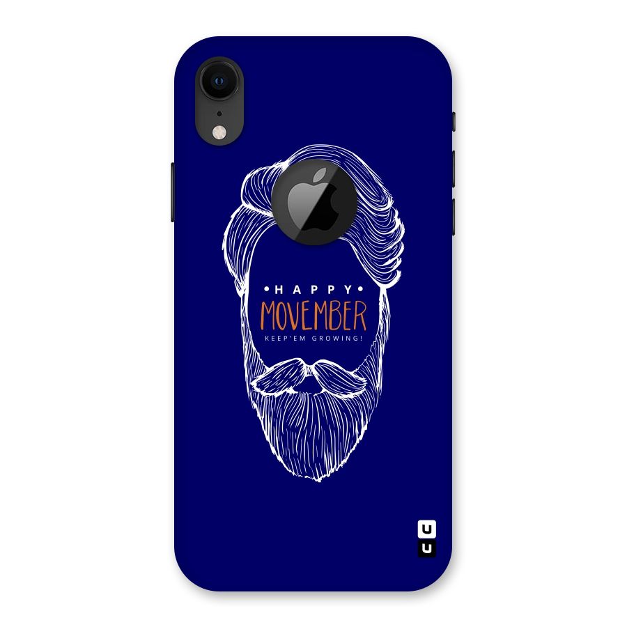 Happy Movember Blue Back Case for iPhone XR Logo Cut
