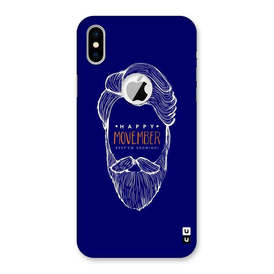 Happy Movember Blue Back Case for iPhone XS Logo Cut