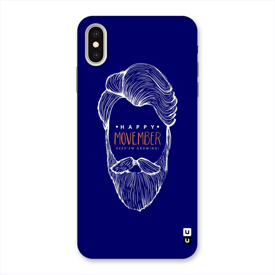 Happy Movember Blue Back Case for iPhone XS Max