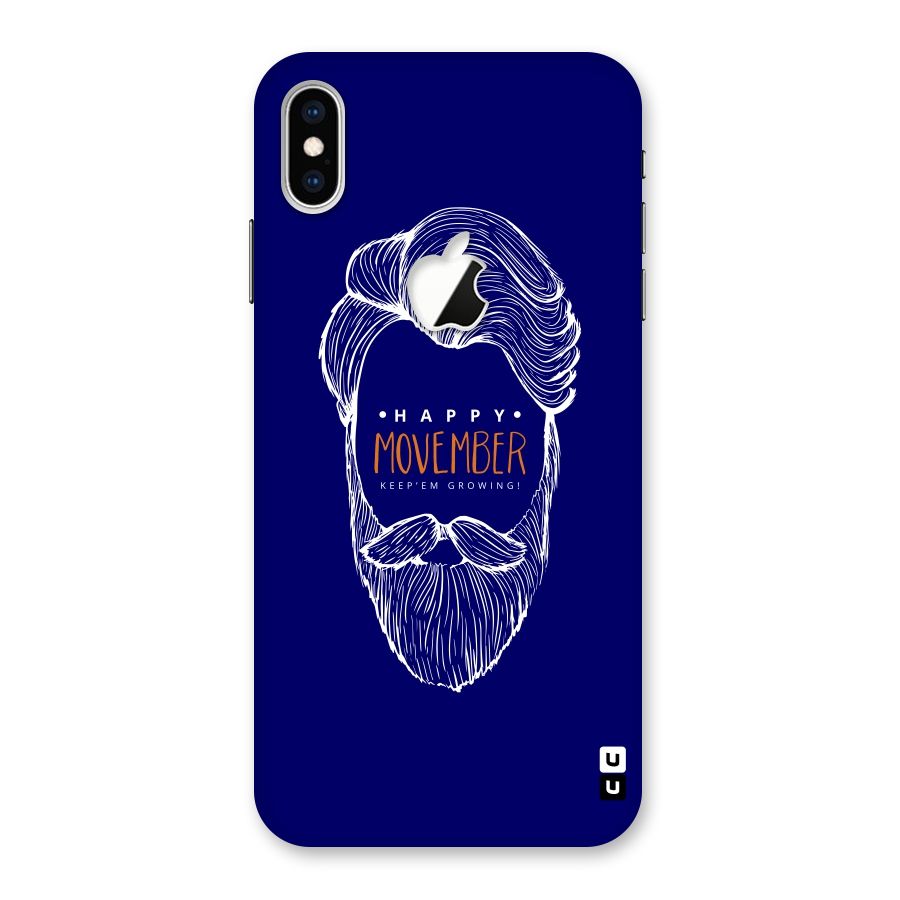 Happy Movember Blue Back Case for iPhone XS Max Apple Cut