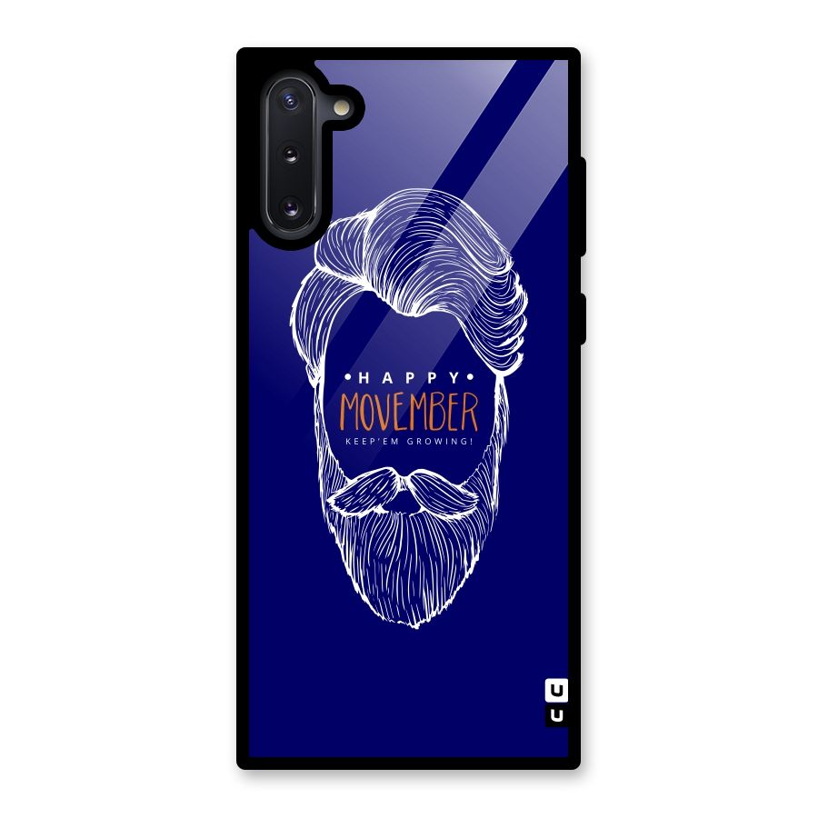 Happy Movember Blue Glass Back Case for Galaxy Note 10