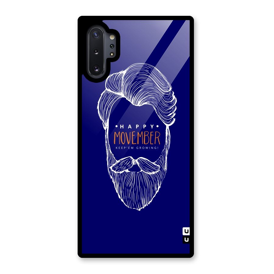 Happy Movember Blue Glass Back Case for Galaxy Note 10 Plus