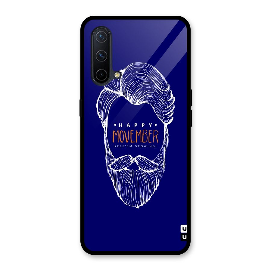 Happy Movember Blue Glass Back Case for OnePlus Nord CE 5G