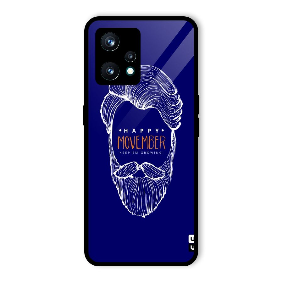 Happy Movember Blue Glass Back Case for Realme 9 Pro Plus 5G
