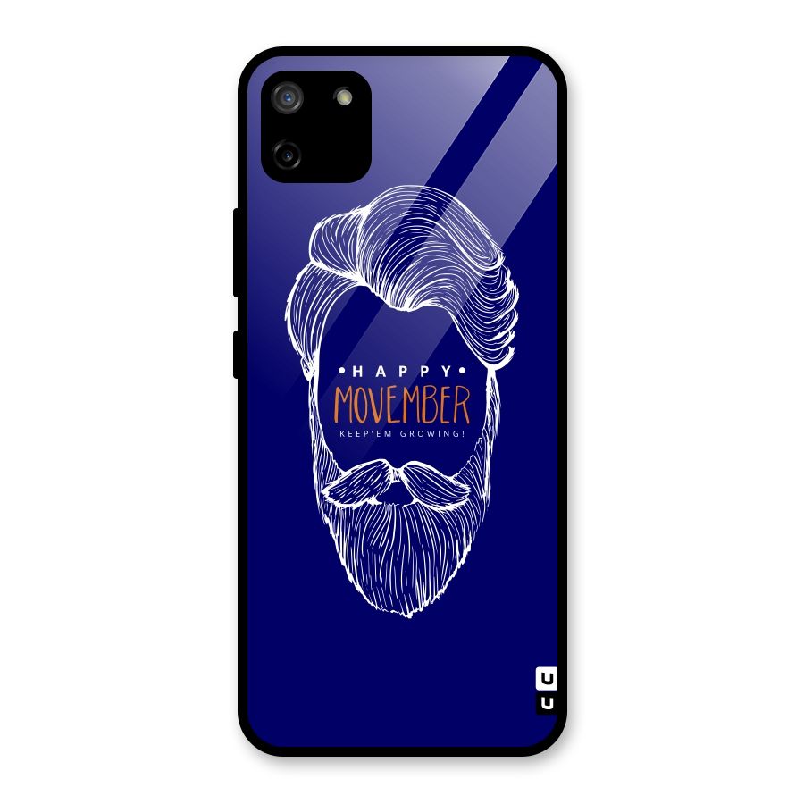 Happy Movember Blue Glass Back Case for Realme C11