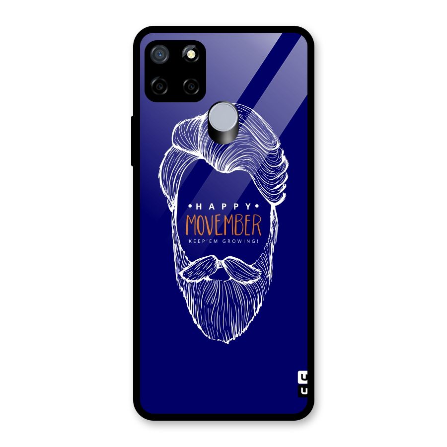 Happy Movember Blue Glass Back Case for Realme C12