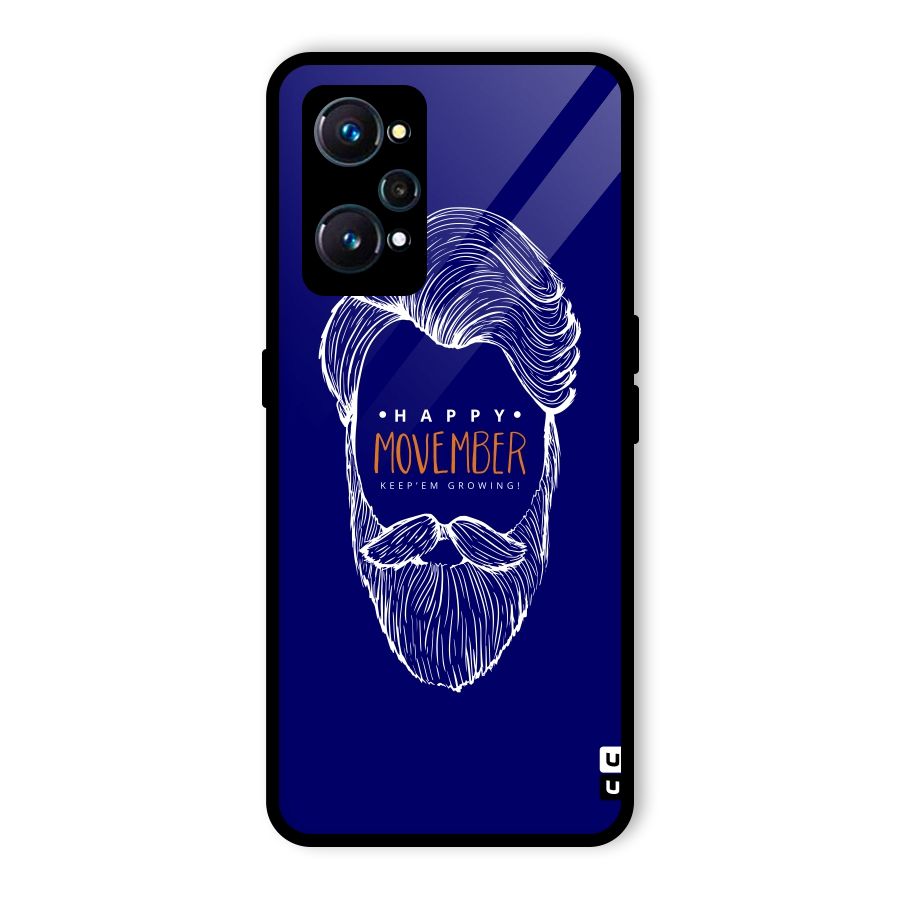 Happy Movember Blue Glass Back Case for Realme GT Neo2