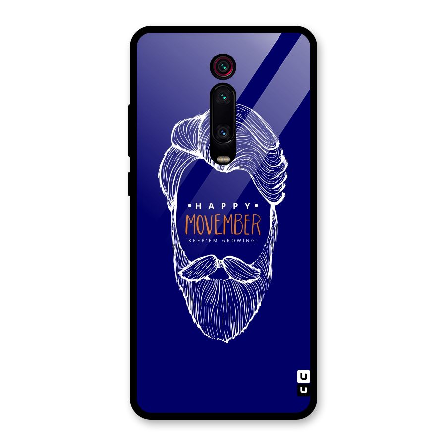 Happy Movember Blue Glass Back Case for Redmi K20 Pro