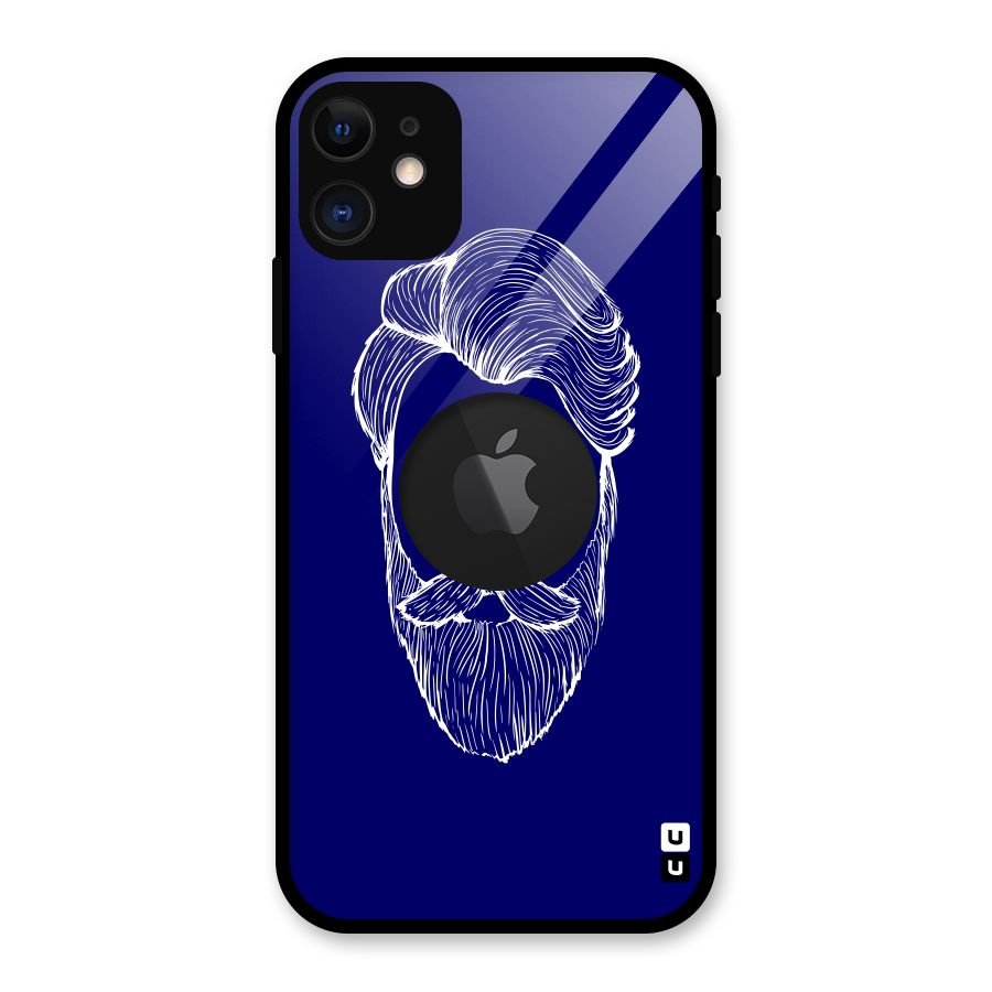Happy Movember Blue Glass Back Case for iPhone 11 Logo Cut
