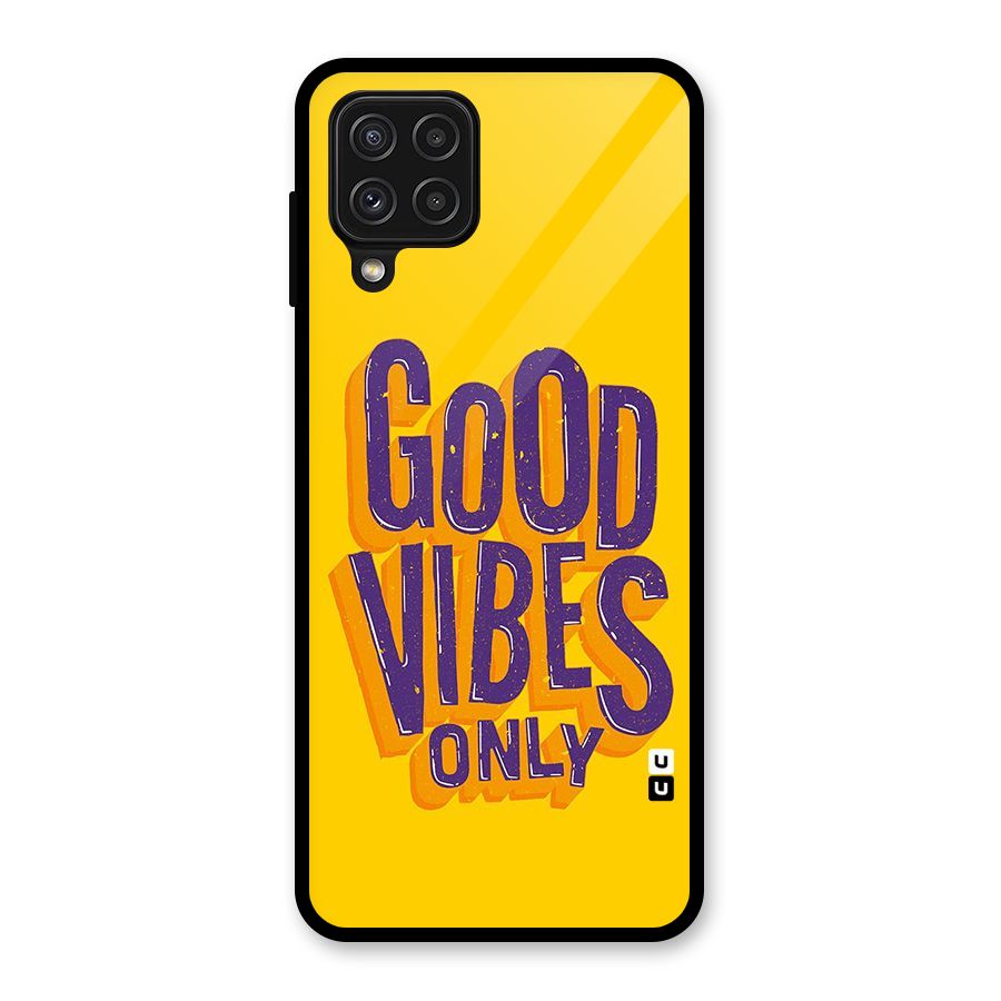 Happy Vibes Only Glass Back Case for Galaxy A22 4G