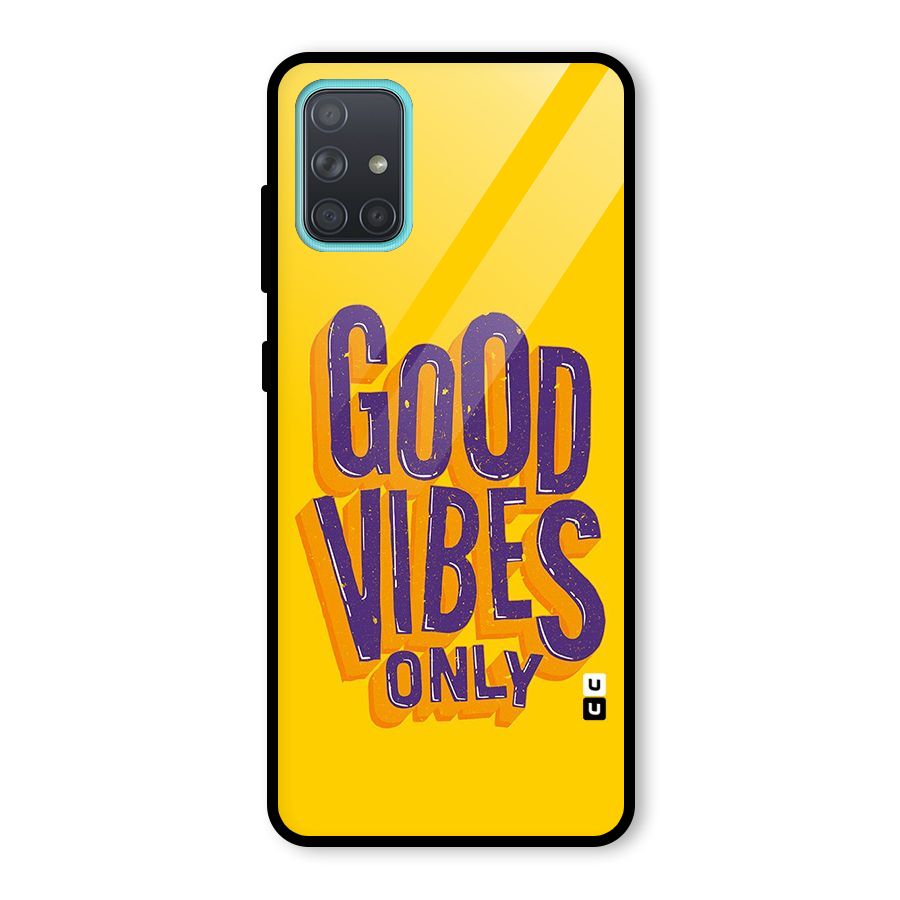 Happy Vibes Only Glass Back Case for Galaxy A71