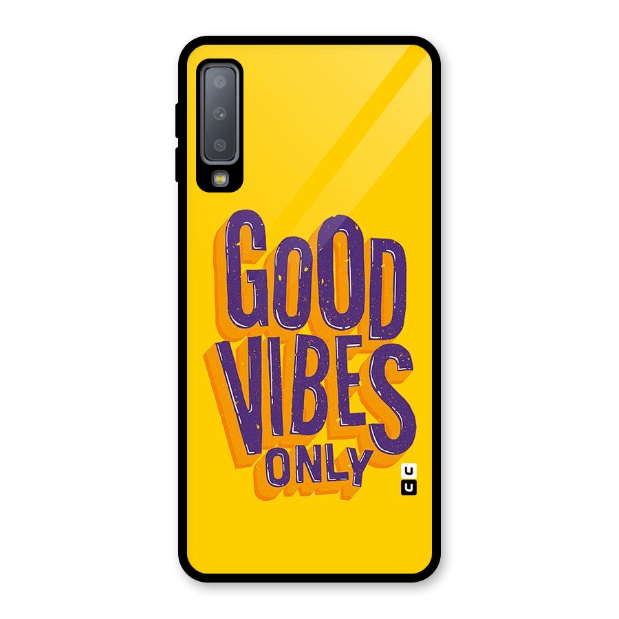 Happy Vibes Only Glass Back Case for Galaxy A7 (2018)