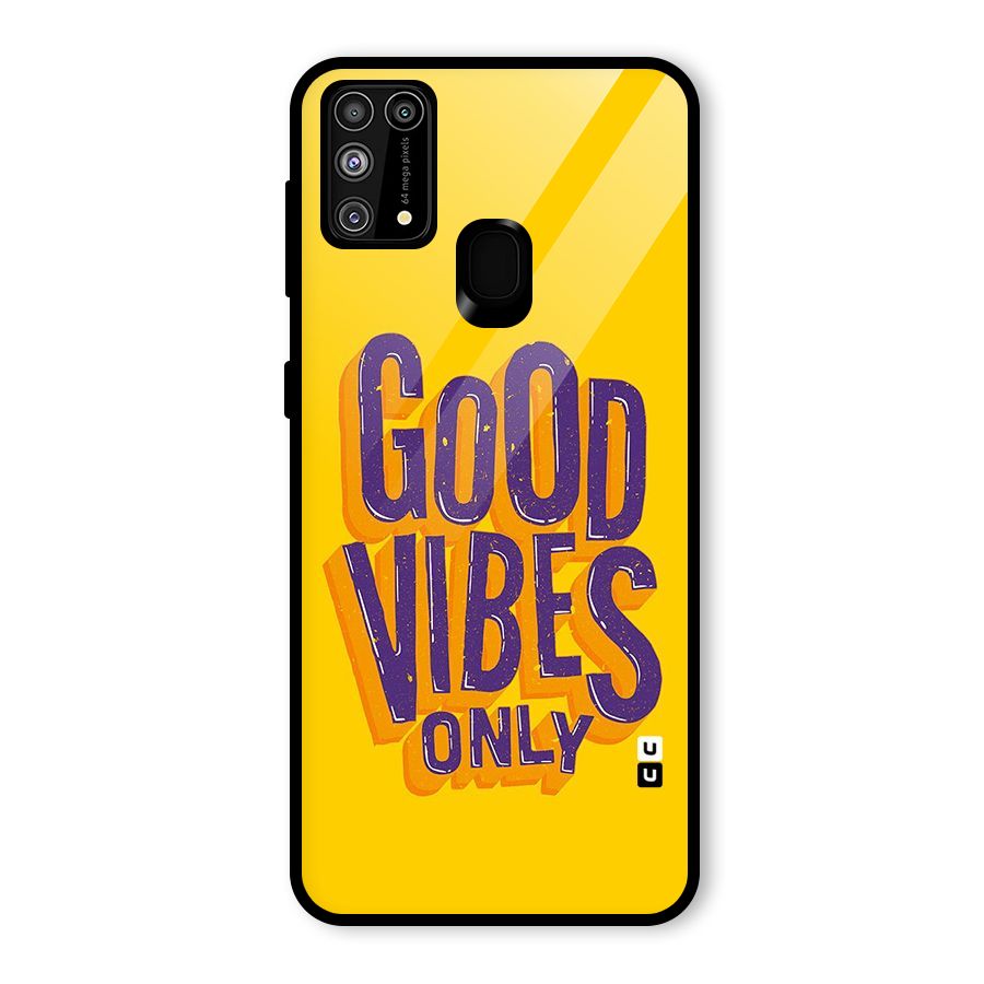 Happy Vibes Only Glass Back Case for Galaxy F41