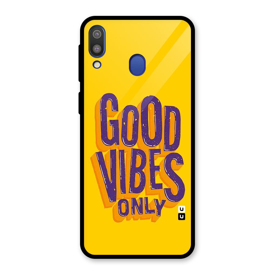 Happy Vibes Only Glass Back Case for Galaxy M20