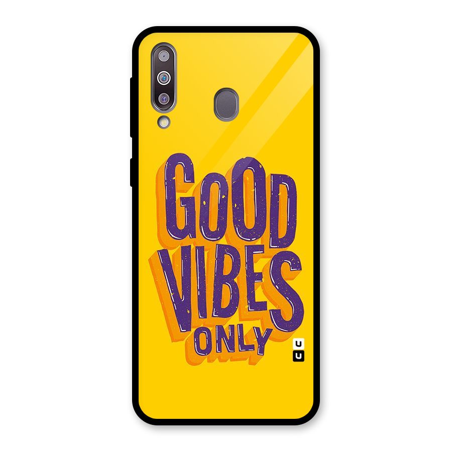 Happy Vibes Only Glass Back Case for Galaxy M30